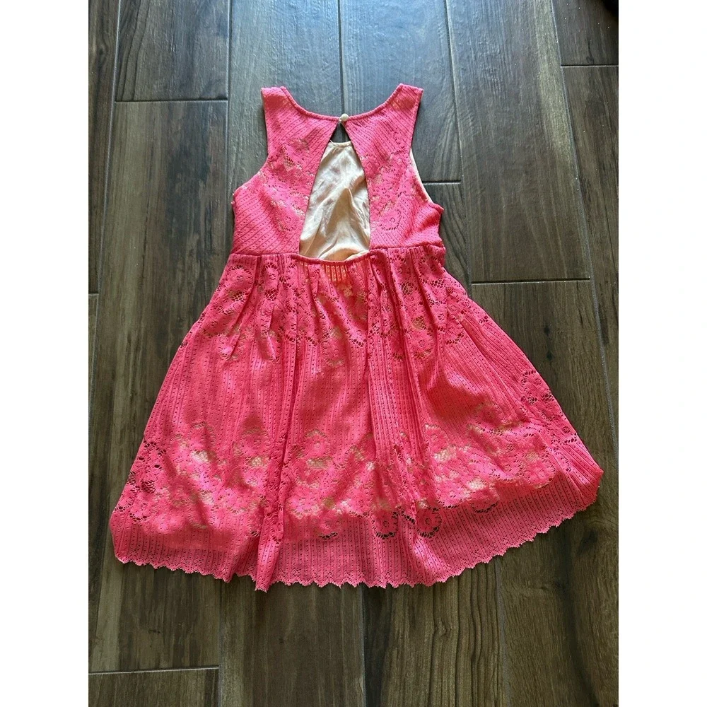 Free People Lace Rocca Dress Dusty Rose Pink Sleeveless Open Back Dress Sz Med - Picture 4 of 9